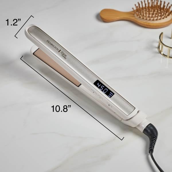Remington Shine Therapy - Alisadora de cabello de 2 pulgadas, plancha alisadora infundida con aceite de argán y queratina, plancha alisadora profesional de cerámica para menos frizz, herramientas de | Ceramic flat iron plates infused with Argan Oil and Ke
