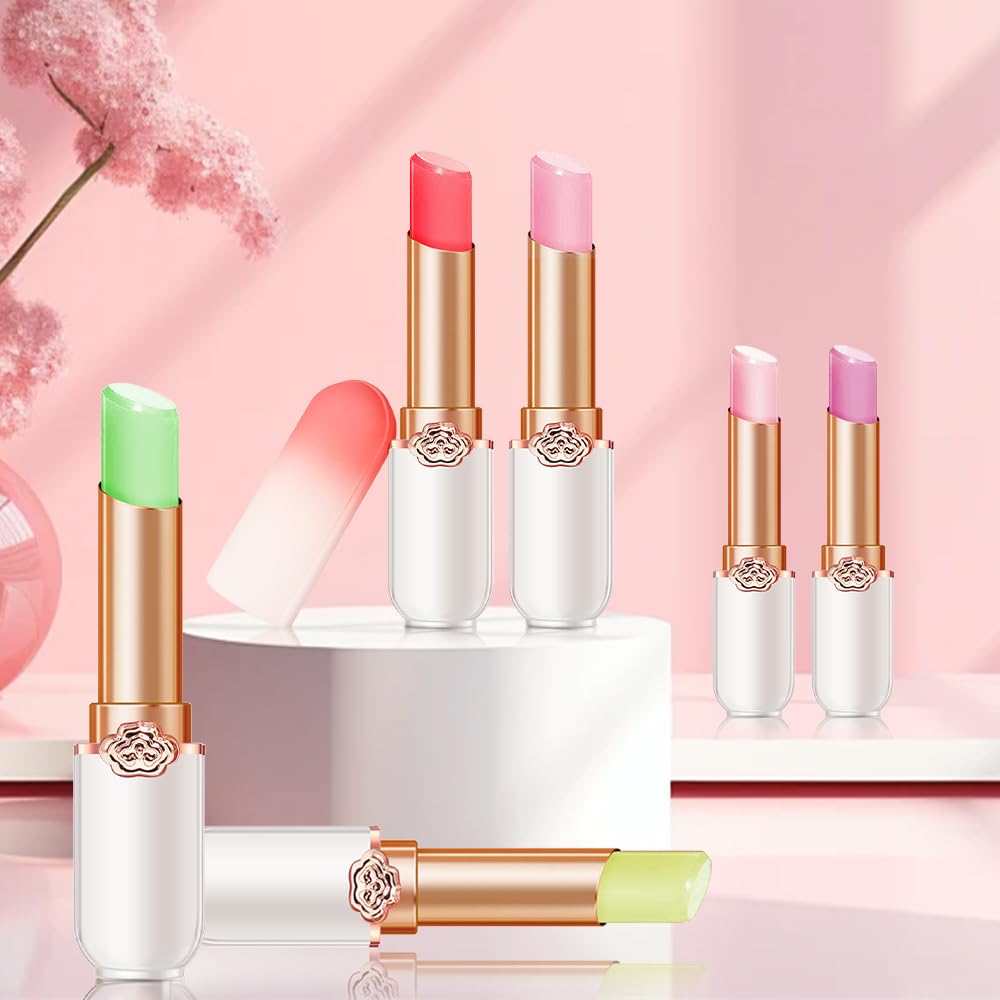 BINGBRUSH 6 piezas de lápiz labial que cambia de color con sabor a fruta, la reina, PH Mood, labios de larga duración, brillo labial, bálsamo labial, tinte mágico, maquillaje para mujer | Long-Lasting Comfort ,Personalized Shade,Deep Hydration,Fresh Looks