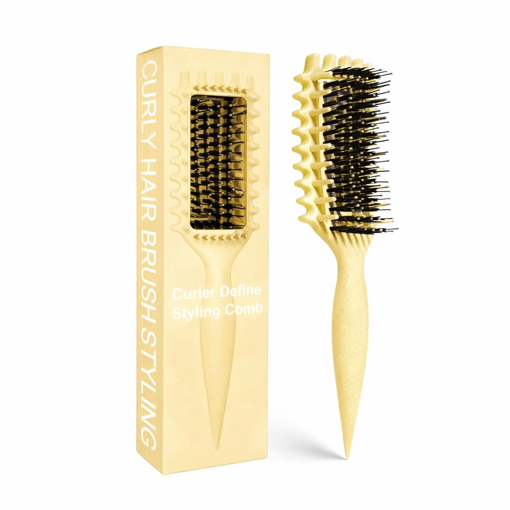 Cepillo para cabello rizado Candybrush Cepillo para definir rizos para desenredar, dar forma y definir rizos para mujeres, hombres, cabello húmedo y seco (Morado)