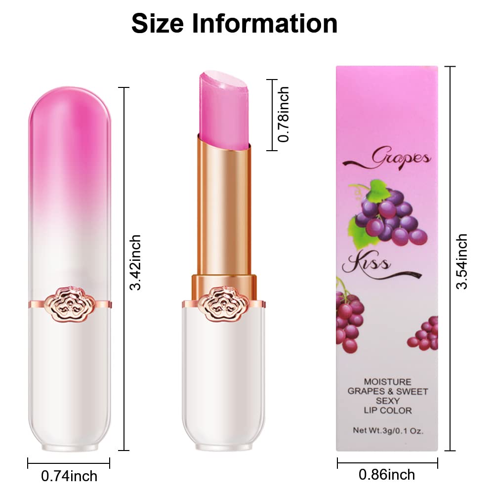 BINGBRUSH 6 piezas de lápiz labial que cambia de color con sabor a fruta, la reina, PH Mood, labios de larga duración, brillo labial, bálsamo labial, tinte mágico, maquillaje para mujer | Long-Lasting Comfort ,Personalized Shade,Deep Hydration,Fresh Looks