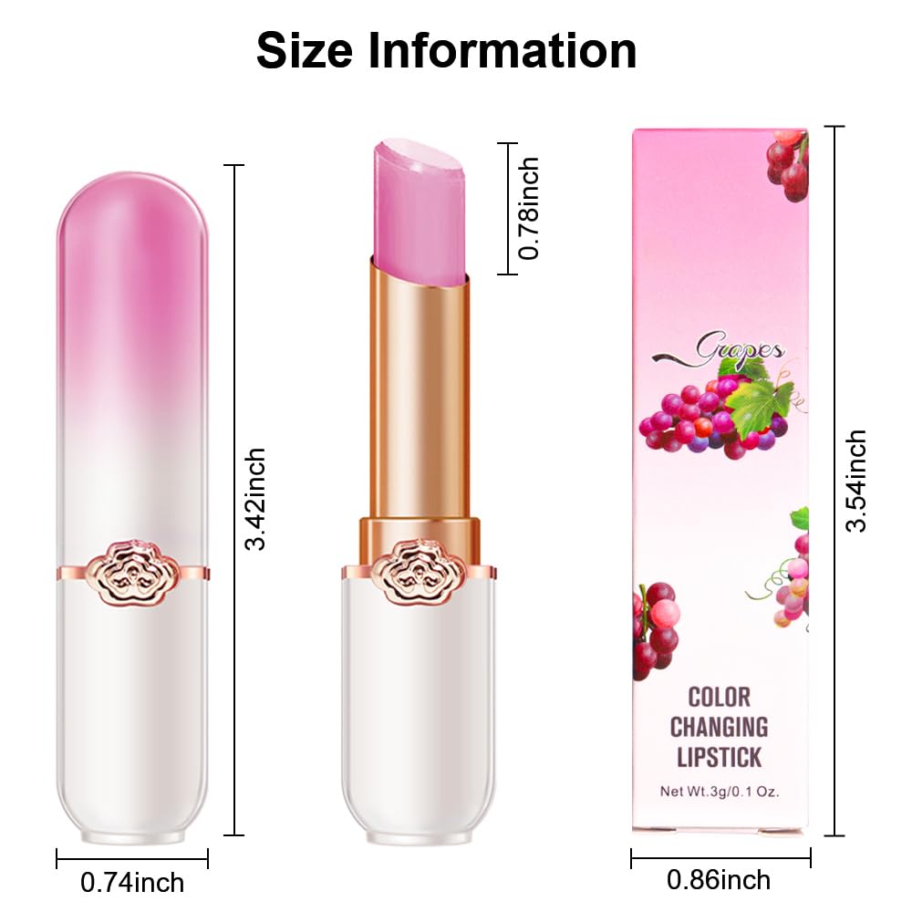 BINGBRUSH 6 piezas de lápiz labial que cambia de color con sabor a fruta, la reina, PH Mood, labios de larga duración, brillo labial, bálsamo labial, tinte mágico, maquillaje para mujer | Long-Lasting Comfort ,Personalized Shade,Deep Hydration,Fresh Looks