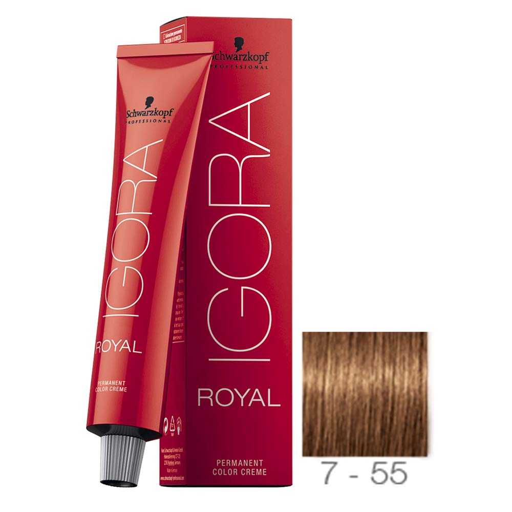 Schwarzkopf Professional - Tintura permanente para el cabello Igora Royal, tono 8-77, color rubio claro cobre, 2.11 onzas (60 g)