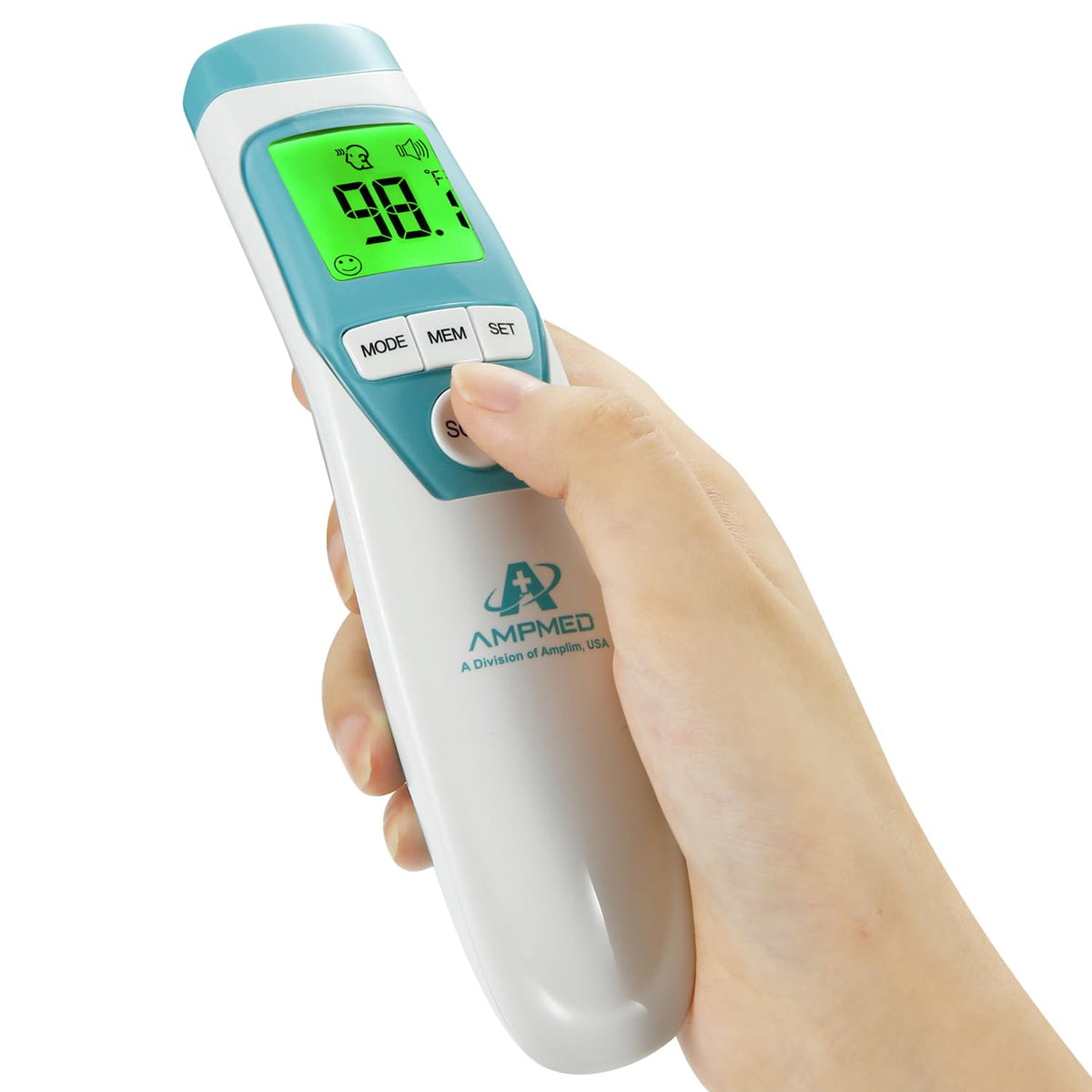 Termómetro de frente de grado médico Amplim para adultos, niños, bebés, termómetro infrarrojo digital sin contacto, lectura instantánea, detección precisa y rápida de fiebre, para uso en casa, clínica | Para adultos, niños, bebés, detección digital de fie