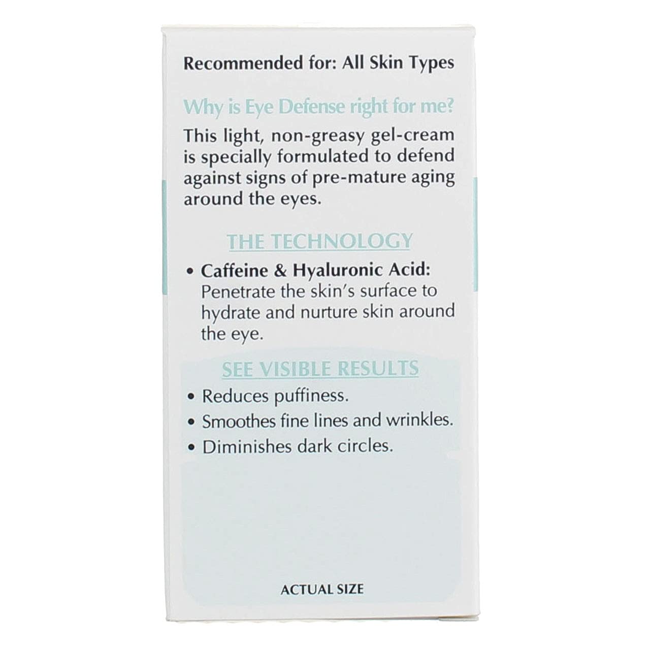 L'Oréal Paris Dermo-Expertise Eye Defense Crema para Ojos con Cafeína y Ácido Hialurónico 0.5 onzas
