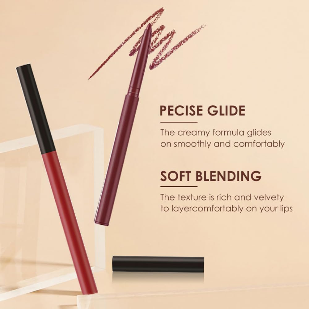 BestLand 12Pcs Matte Liquid Lipstick + Lip Liner Pens Set, Velvety Nude Lip Stain Waterproof Long Wear Makeup Gift Set