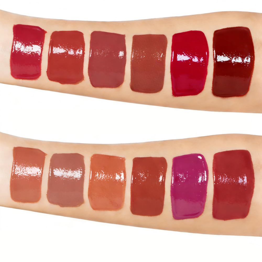 12Pcs Liquid Lipstick Set, Shades with Matte Gloss Lip Tint, Set A | Waterproof, Long Lasting, Quick-drying, Non-Stick Cup, Up to 12H Wear, Professional Lip Makeup Gift Kit