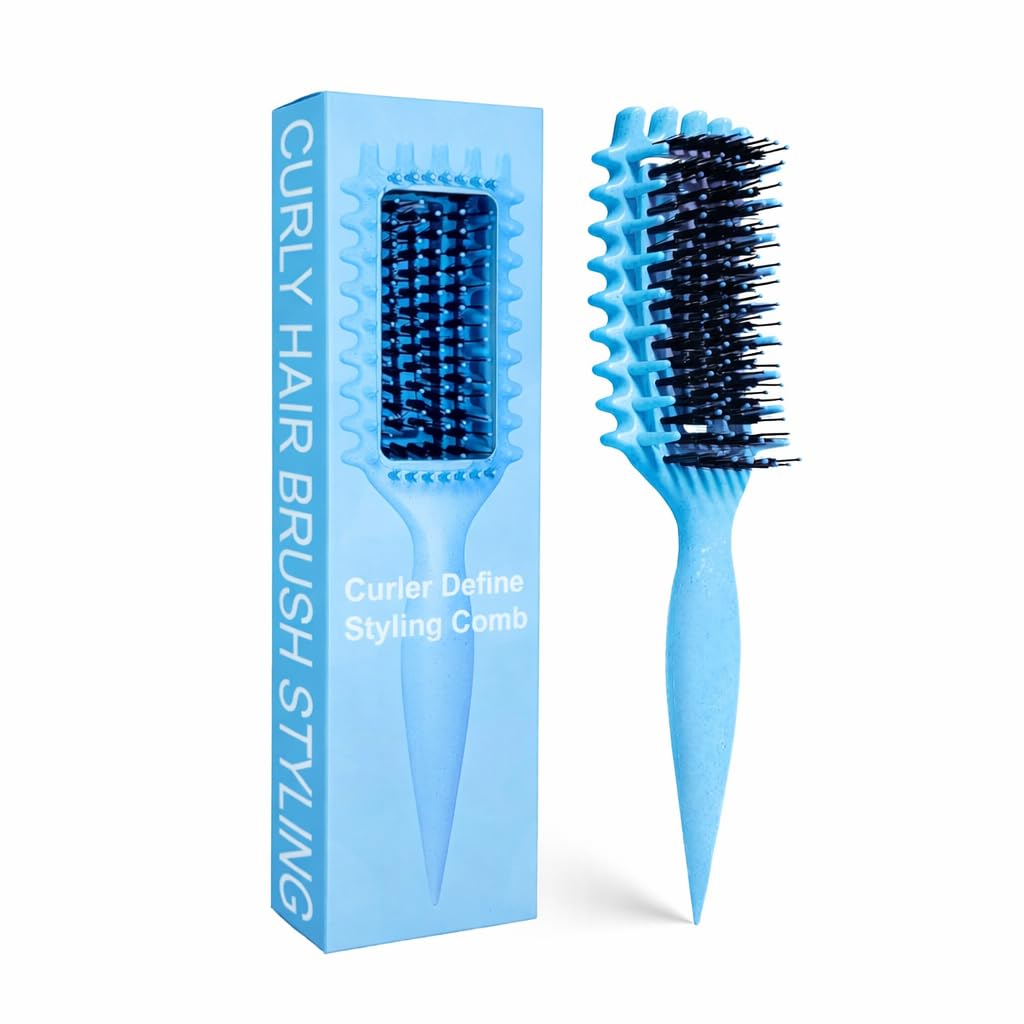 Cepillo para cabello rizado Candybrush Cepillo para definir rizos para desenredar, dar forma y definir rizos para mujeres, hombres, cabello húmedo y seco (Morado)