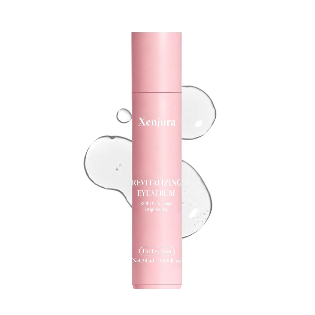 Suero de retinol y cafeína para debajo de los ojos, crema refrescante Xenjura para ojos hinchados y ojeras, removedor de arrugas antienvejecimiento para líneas finas, cuidado de la piel vegano (0.7 fl