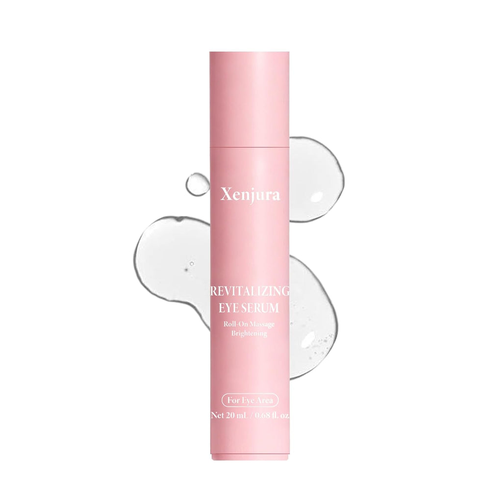 Suero de retinol y cafeína para debajo de los ojos, crema refrescante Xenjura para ojos hinchados y ojeras, removedor de arrugas antienvejecimiento para líneas finas, cuidado de la piel vegano (0.7 fl