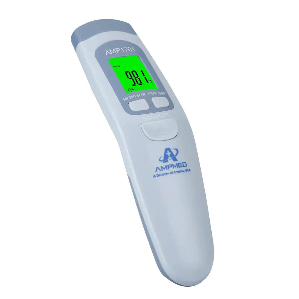 Termómetro de frente de grado médico Amplim para adultos, niños, bebés, termómetro infrarrojo digital sin contacto, lectura instantánea, detección precisa y rápida de fiebre, para uso en casa, clínica | Para adultos, niños, bebés, detección digital de fie