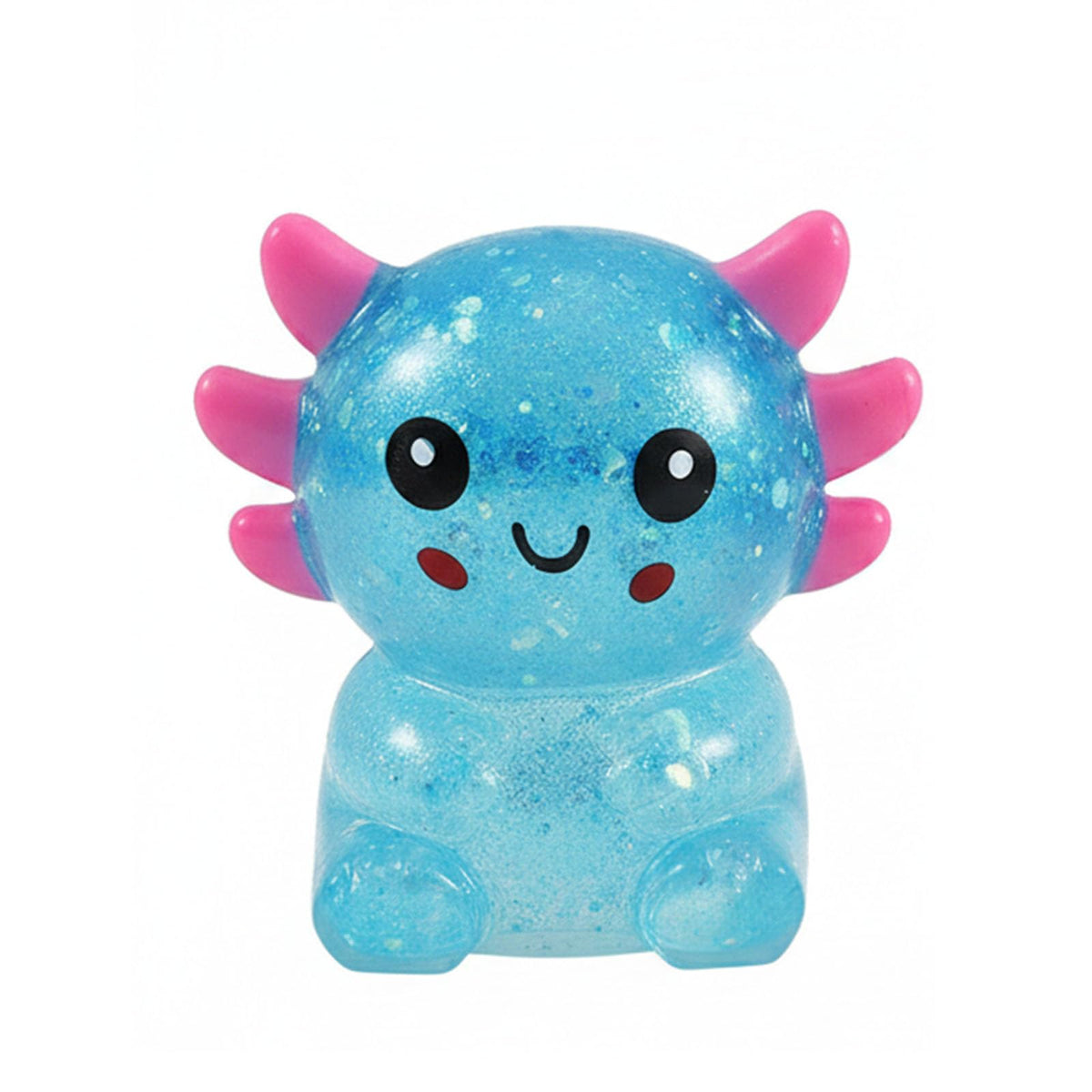 Glitter Axolotls Squishies Toy, Stretchy Axolotls Stress Ball, Fidget Toy for Anxiety Relief and Sensory Play, Pocket Size Squeeze Toys Gift for Kids Teens Adults.(Pink)