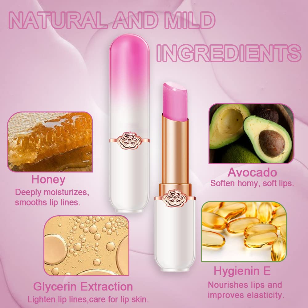 BINGBRUSH 6 piezas de lápiz labial que cambia de color con sabor a fruta, la reina, PH Mood, labios de larga duración, brillo labial, bálsamo labial, tinte mágico, maquillaje para mujer | Long-Lasting Comfort ,Personalized Shade,Deep Hydration,Fresh Looks