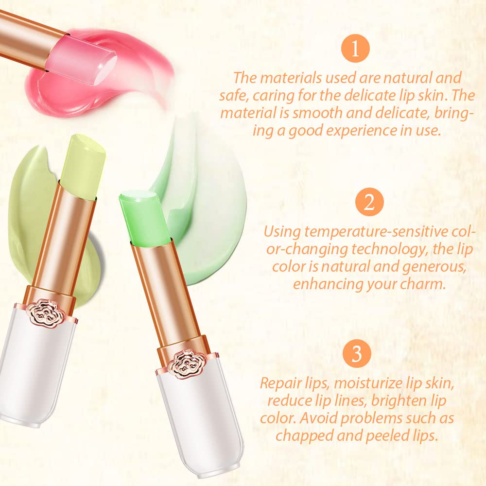 BINGBRUSH 6 piezas de lápiz labial que cambia de color con sabor a fruta, la reina, PH Mood, labios de larga duración, brillo labial, bálsamo labial, tinte mágico, maquillaje para mujer | Long-Lasting Comfort ,Personalized Shade,Deep Hydration,Fresh Looks