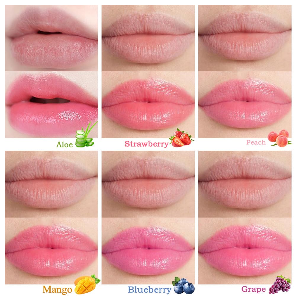 BINGBRUSH 6 piezas de lápiz labial que cambia de color con sabor a fruta, la reina, PH Mood, labios de larga duración, brillo labial, bálsamo labial, tinte mágico, maquillaje para mujer | Long-Lasting Comfort ,Personalized Shade,Deep Hydration,Fresh Looks