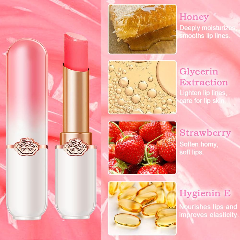BINGBRUSH 6 piezas de lápiz labial que cambia de color con sabor a fruta, la reina, PH Mood, labios de larga duración, brillo labial, bálsamo labial, tinte mágico, maquillaje para mujer | Long-Lasting Comfort ,Personalized Shade,Deep Hydration,Fresh Looks
