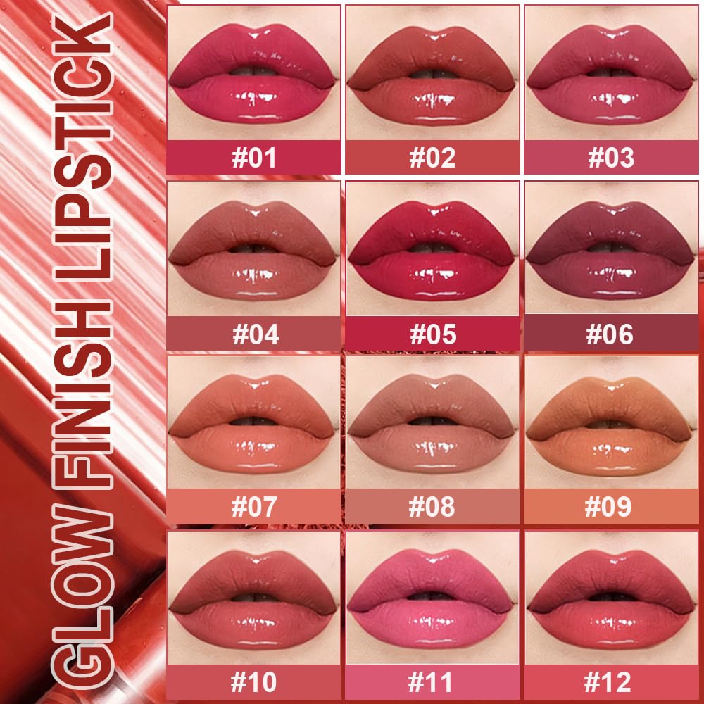 12Pcs Liquid Lipstick Set, Shades with Matte Gloss Lip Tint, Set A | Waterproof, Long Lasting, Quick-drying, Non-Stick Cup, Up to 12H Wear, Professional Lip Makeup Gift Kit