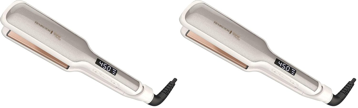 Remington Shine Therapy - Alisadora de cabello de 2 pulgadas, plancha alisadora infundida con aceite de argán y queratina, plancha alisadora profesional de cerámica para menos frizz, herramientas de | Ceramic flat iron plates infused with Argan Oil and Ke