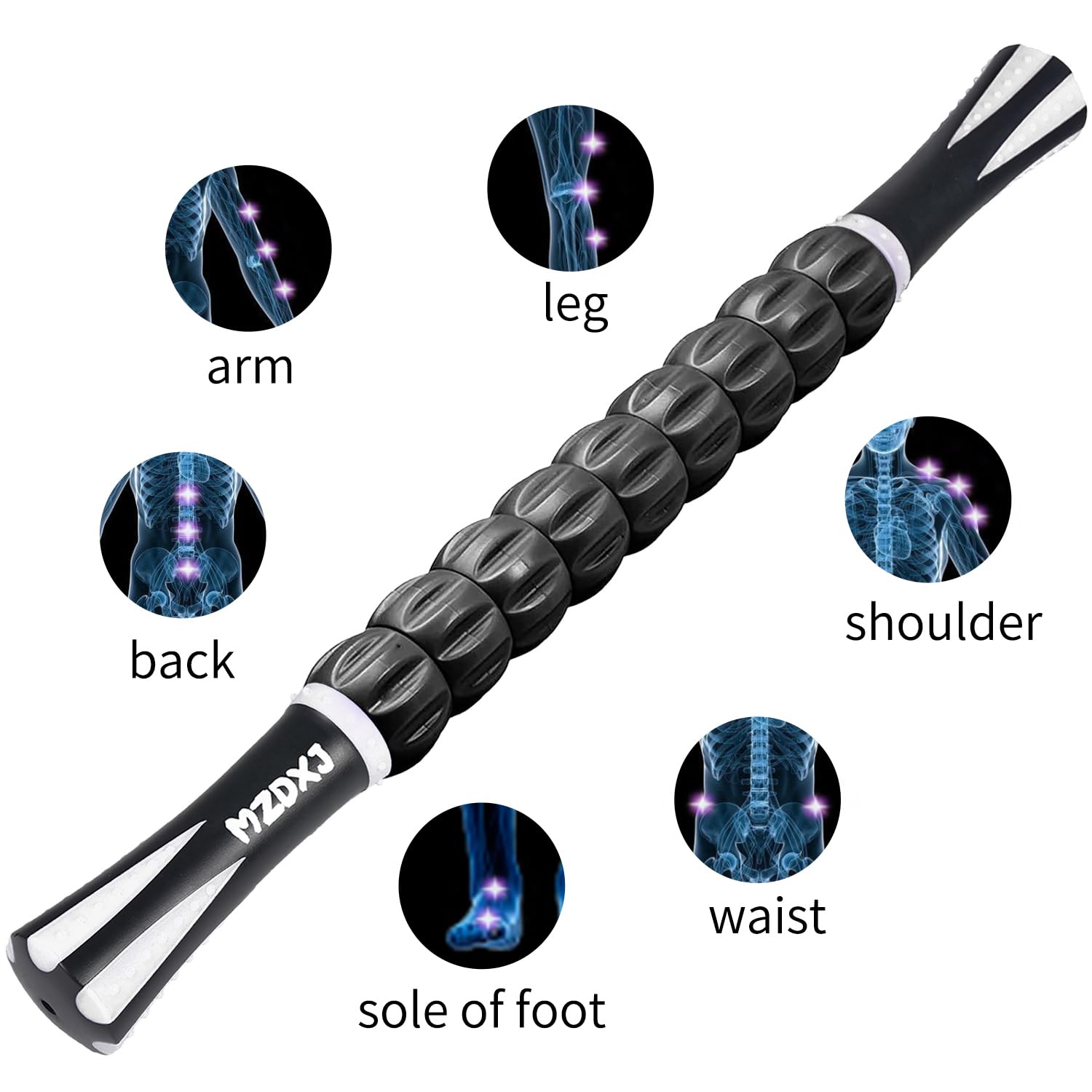 Rodillo de Masaje Muscular Bastón Rodillo de Masaje - Destructor de Fascia de Tejido Profundo para Alivio del Dolor Miofascial, Drenaje Linfático y Escultura Corporal, Herramienta Portátil de