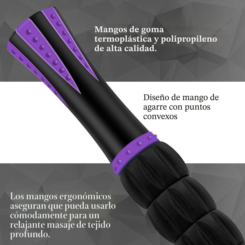Rodillo de Masaje Muscular Bastón Rodillo de Masaje - Destructor de Fascia de Tejido Profundo para Alivio del Dolor Miofascial, Drenaje Linfático y Escultura Corporal, Herramienta Portátil de
