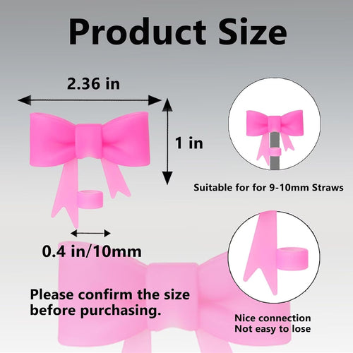 6 fundas de popote de color rosa compatibles con vasos Stanley de 30 y 40 onzas, reutilizables, bonitas puntas de popote de silicona, protectores para copas Stanley de 0.4 pulgadas/0.394 in