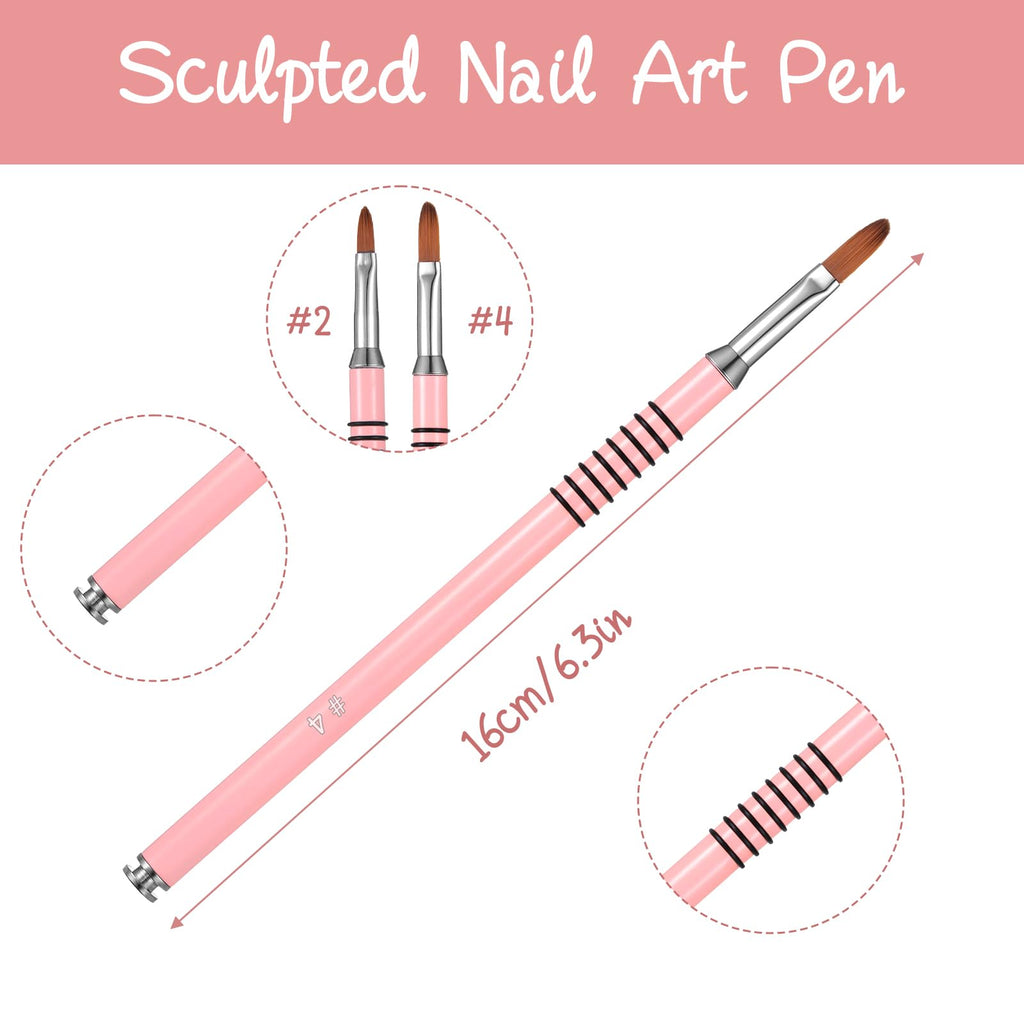 3 bolígrafos de escultura para arte de uñas, herramientas de uñas de silicona de doble punta, cabeza de silicona, pinceles de arte de uñas con mango acrílico, bolígrafo de tallado de esmalte de uñas | Silicone Head Acrylic Handle Nail Art Brushes, Rhinest