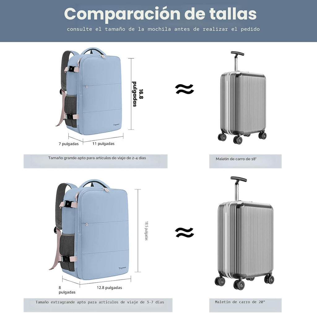 Taygeer - Mochila de viaje para mujeres, mochila de cabina con puerto de carga USB y bolsa para zapatos, mochila TSA para laptop de 15.6 pulgadas aprobada para vuelos, bolsa de enfermera, mochila | 15.6inch Laptop Mochila with Water Bottle Pocket & Shoe P