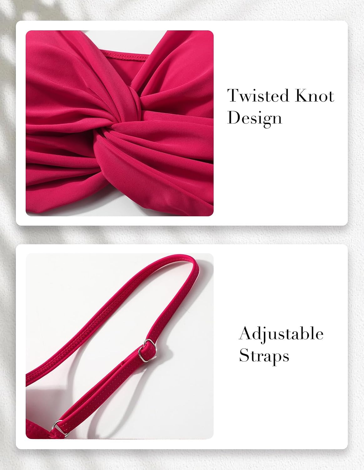 Conjunto de bikini de dos piezas para mujer, traje de baño con control de abdomen, cintura alta, cuello en V, ropa de playa, correas frontales torcidas