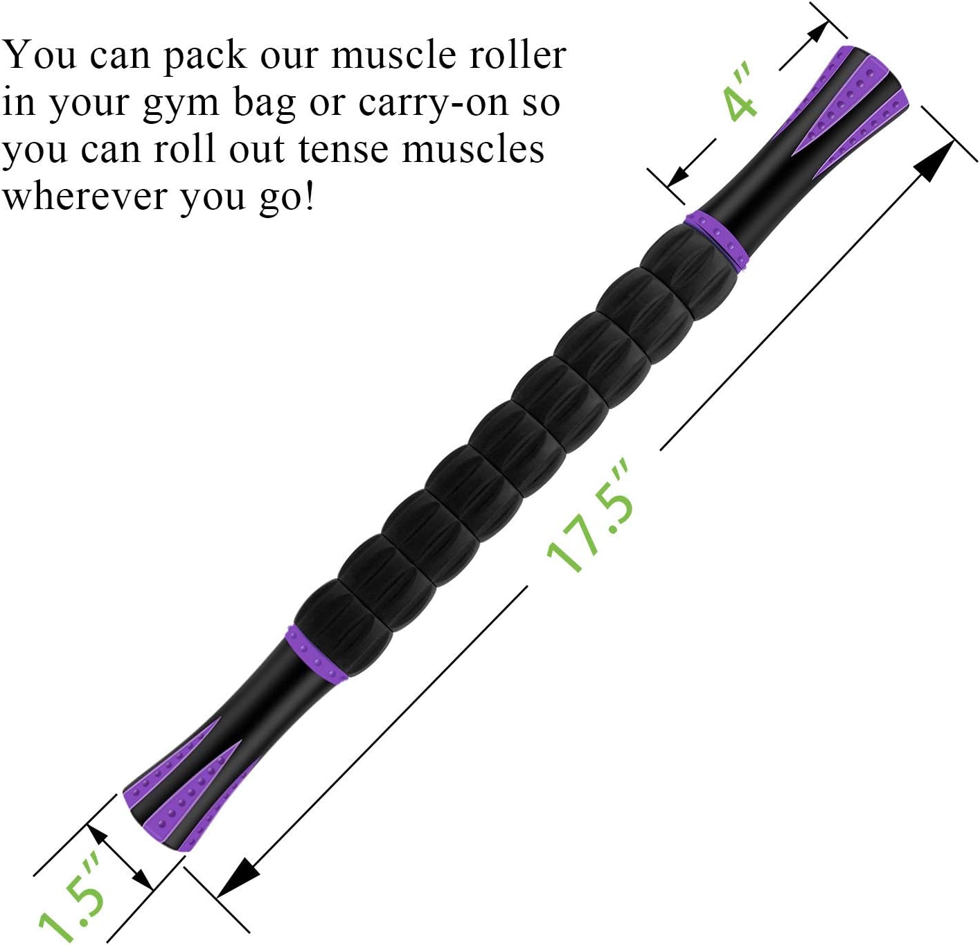Rodillo de Masaje Muscular Bastón Rodillo de Masaje - Destructor de Fascia de Tejido Profundo para Alivio del Dolor Miofascial, Drenaje Linfático y Escultura Corporal, Herramienta Portátil de