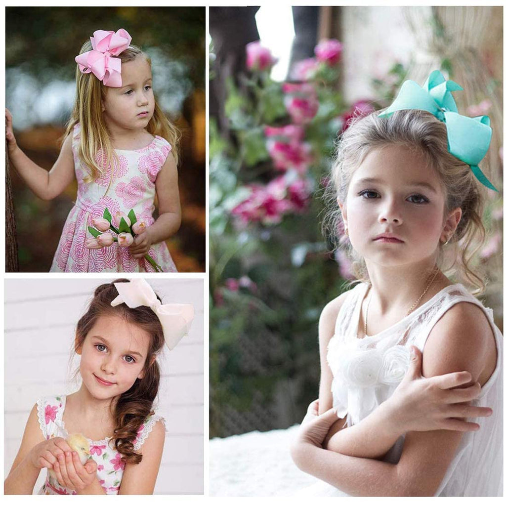 40PCS 3Inch Hair Bows for Girls,Hand-made Grosgrain Ribbon Hair Bow Alligator Clips Hair Accessories for Toddlers Baby Girls Kids Teens in Pairs
