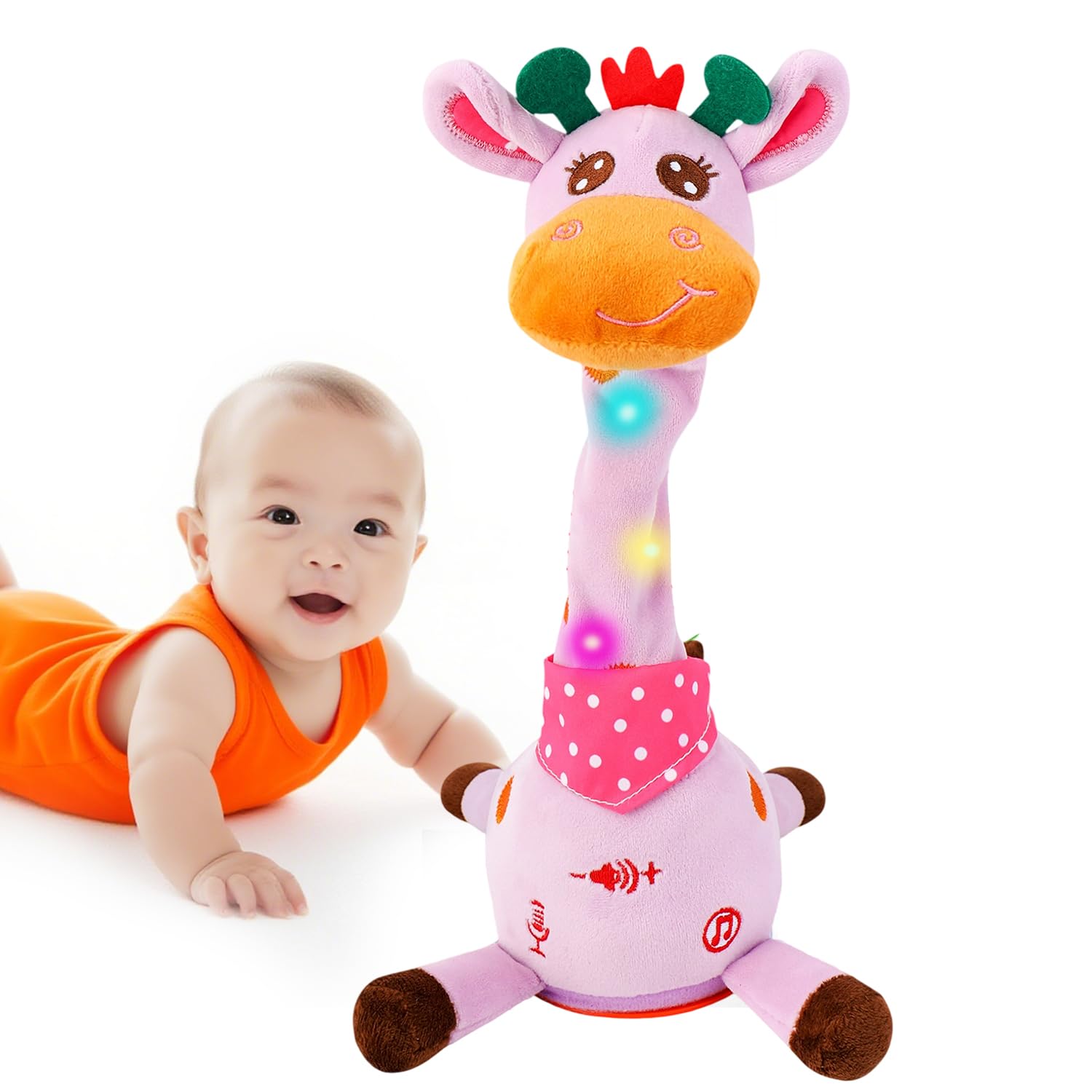Cactus bailarín parlante - Repite lo que dices graba juguete para bebé | Bebé cantando grabación, imitando, repite lo que dices, musical interactivo, para niños y niñas de 1 año