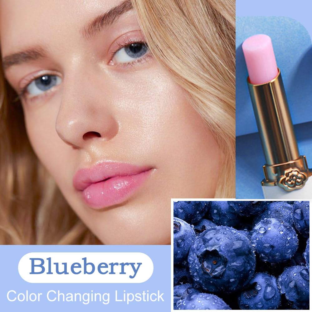 BINGBRUSH 6 piezas de lápiz labial que cambia de color con sabor a fruta, la reina, PH Mood, labios de larga duración, brillo labial, bálsamo labial, tinte mágico, maquillaje para mujer | Long-Lasting Comfort ,Personalized Shade,Deep Hydration,Fresh Looks