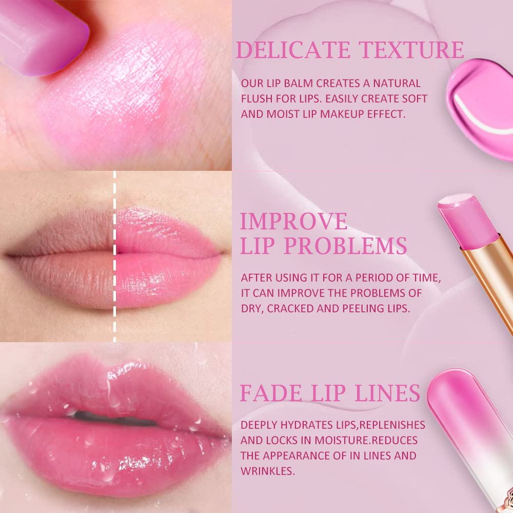 BINGBRUSH 6 piezas de lápiz labial que cambia de color con sabor a fruta, la reina, PH Mood, labios de larga duración, brillo labial, bálsamo labial, tinte mágico, maquillaje para mujer | Long-Lasting Comfort ,Personalized Shade,Deep Hydration,Fresh Looks