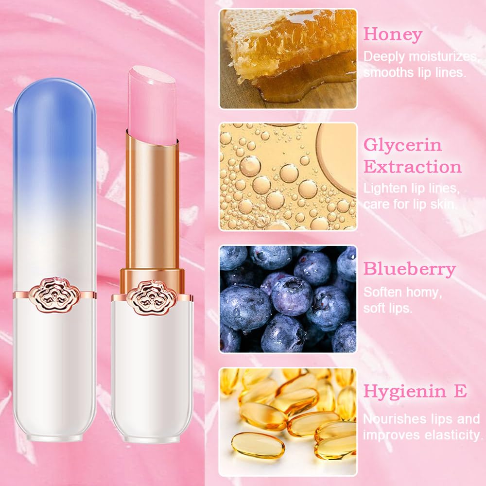 BINGBRUSH 6 piezas de lápiz labial que cambia de color con sabor a fruta, la reina, PH Mood, labios de larga duración, brillo labial, bálsamo labial, tinte mágico, maquillaje para mujer | Long-Lasting Comfort ,Personalized Shade,Deep Hydration,Fresh Looks