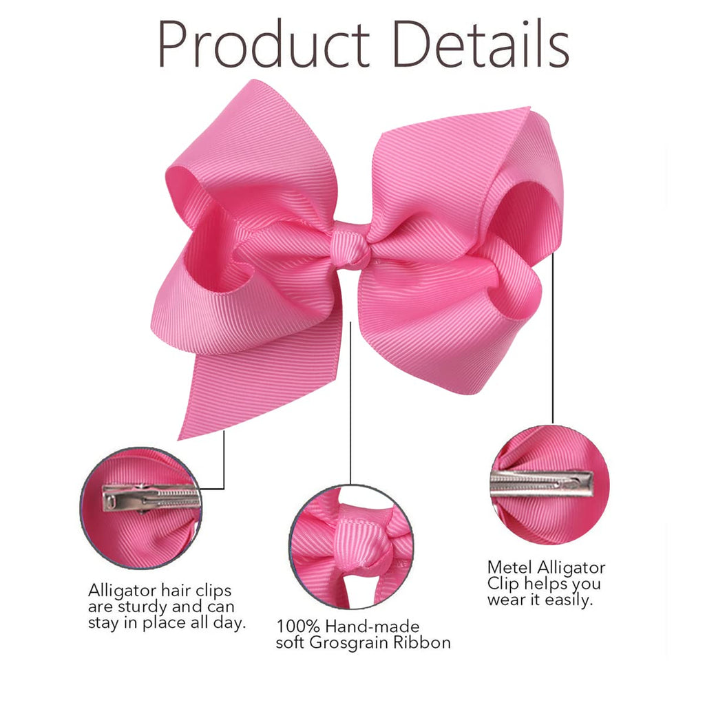 40PCS 3Inch Hair Bows for Girls,Hand-made Grosgrain Ribbon Hair Bow Alligator Clips Hair Accessories for Toddlers Baby Girls Kids Teens in Pairs