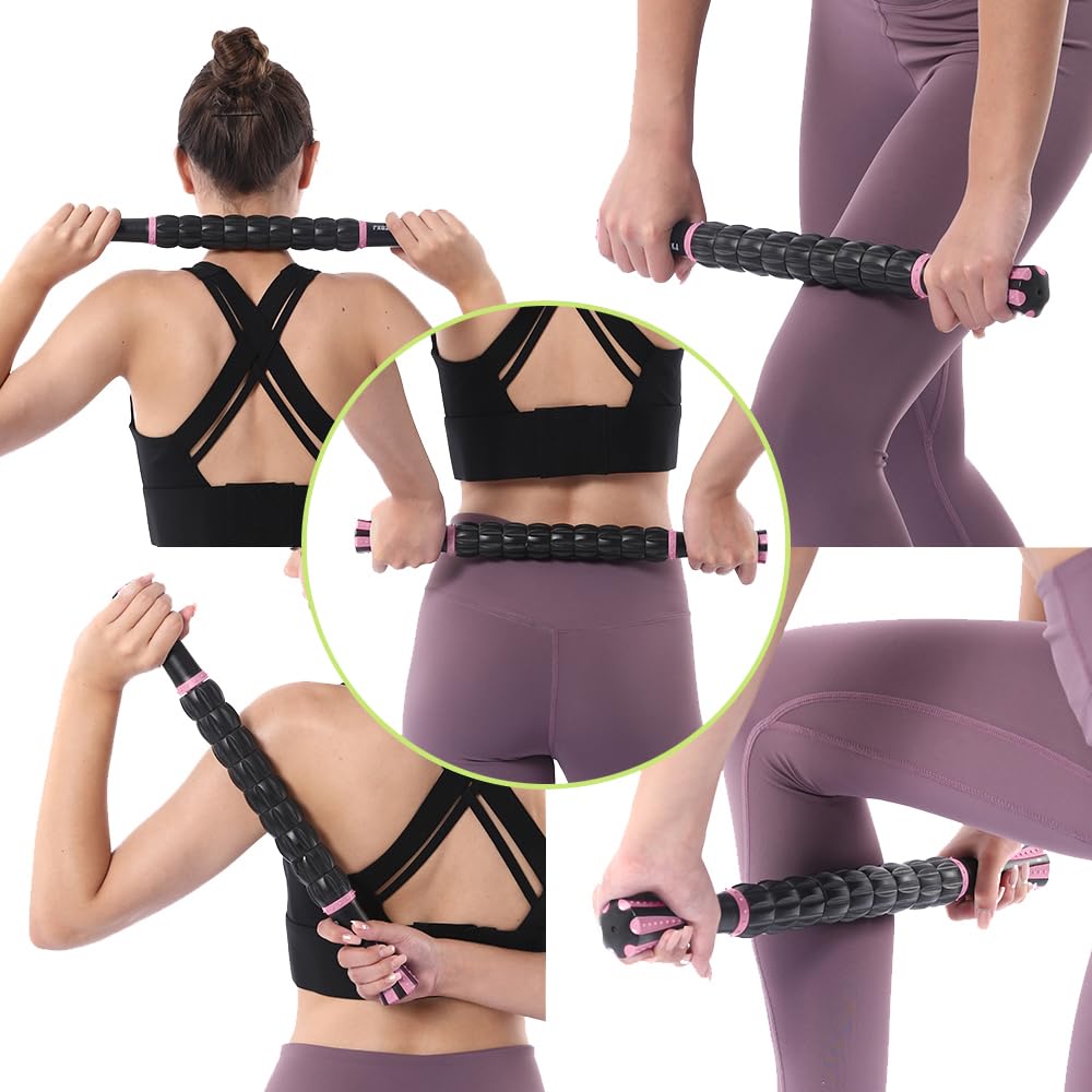 Rodillo de Masaje Muscular Bastón Rodillo de Masaje - Destructor de Fascia de Tejido Profundo para Alivio del Dolor Miofascial, Drenaje Linfático y Escultura Corporal, Herramienta Portátil de