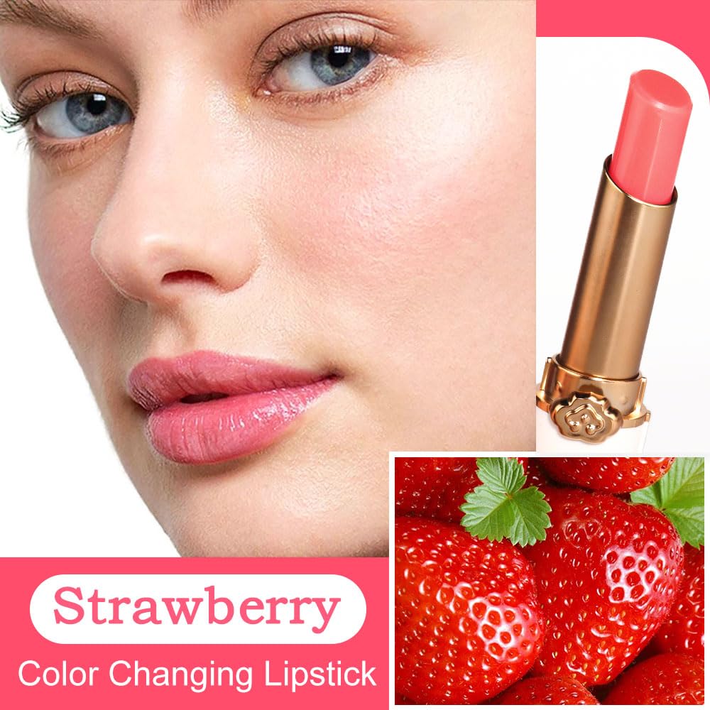 BINGBRUSH 6 piezas de lápiz labial que cambia de color con sabor a fruta, la reina, PH Mood, labios de larga duración, brillo labial, bálsamo labial, tinte mágico, maquillaje para mujer | Long-Lasting Comfort ,Personalized Shade,Deep Hydration,Fresh Looks