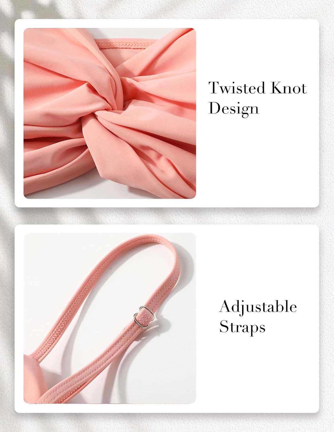 Conjunto de bikini de dos piezas para mujer, traje de baño con control de abdomen, cintura alta, cuello en V, ropa de playa, correas frontales torcidas