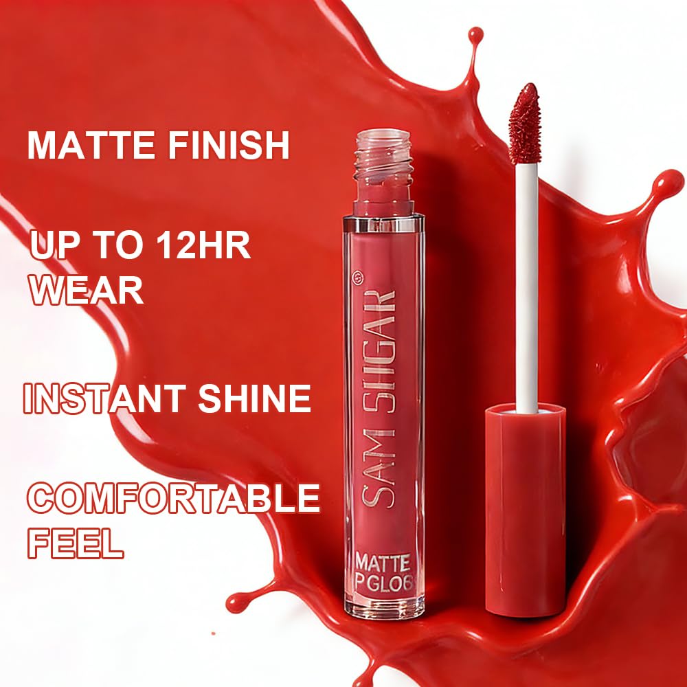 12Pcs Liquid Lipstick Set, Shades with Matte Gloss Lip Tint, Set A | Waterproof, Long Lasting, Quick-drying, Non-Stick Cup, Up to 12H Wear, Professional Lip Makeup Gift Kit