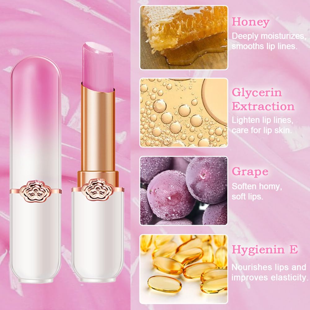 BINGBRUSH 6 piezas de lápiz labial que cambia de color con sabor a fruta, la reina, PH Mood, labios de larga duración, brillo labial, bálsamo labial, tinte mágico, maquillaje para mujer | Long-Lasting Comfort ,Personalized Shade,Deep Hydration,Fresh Looks
