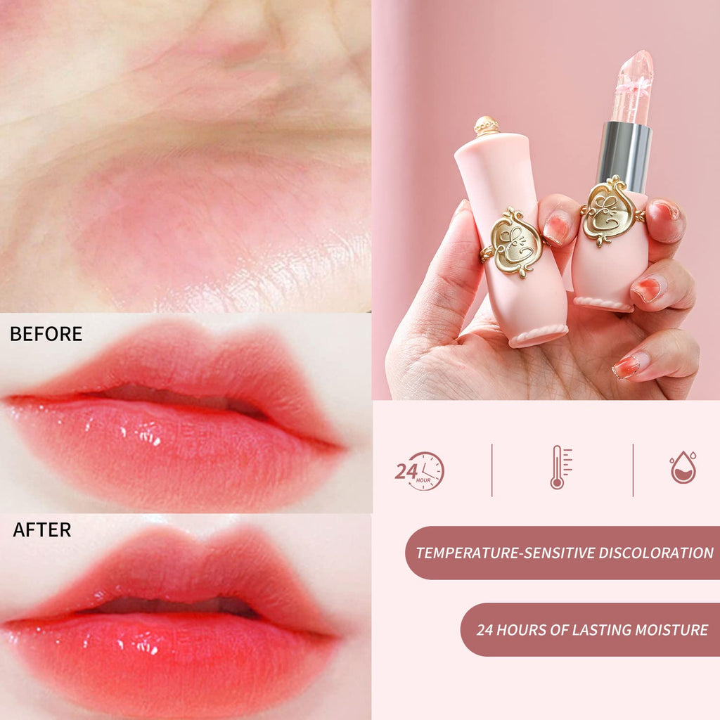KAILIJUMEI Humectante de labios cuidado Surplus Bright Flower lápiz labial de jalea, Jelly