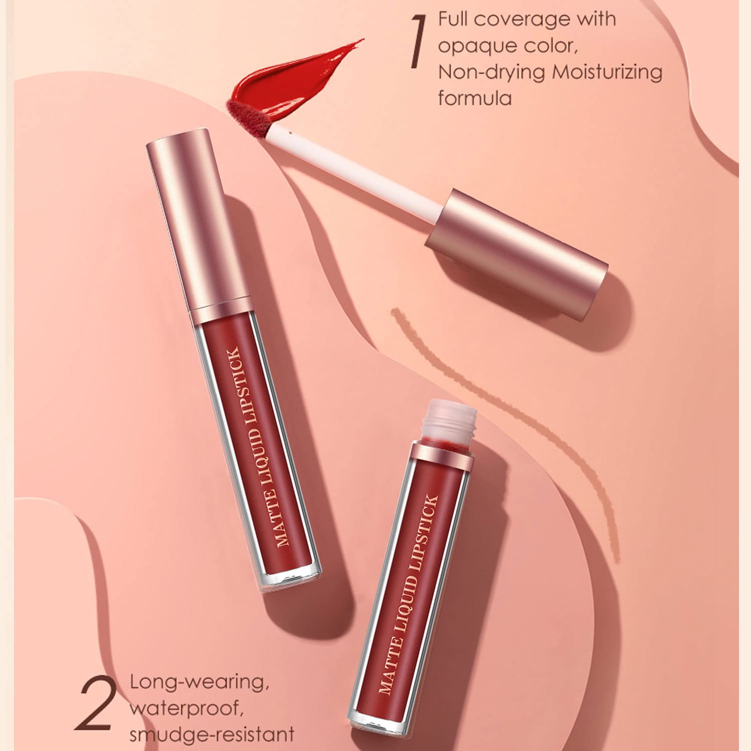 BestLand 12Pcs Matte Liquid Lipstick + Lip Liner Pens Set, Velvety Nude Lip Stain Waterproof Long Wear Makeup Gift Set