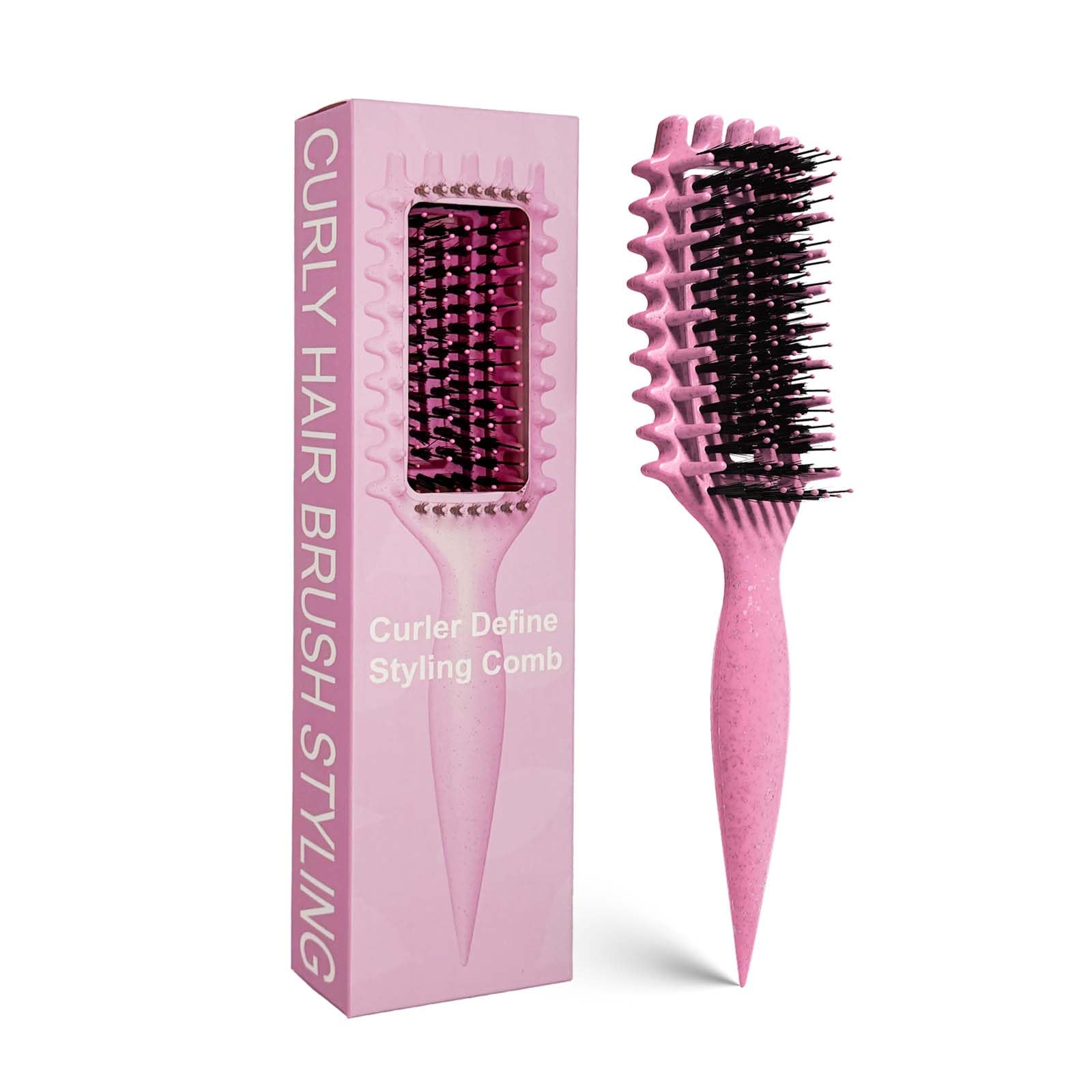 Cepillo para cabello rizado Candybrush Cepillo para definir rizos para desenredar, dar forma y definir rizos para mujeres, hombres, cabello húmedo y seco (Morado)