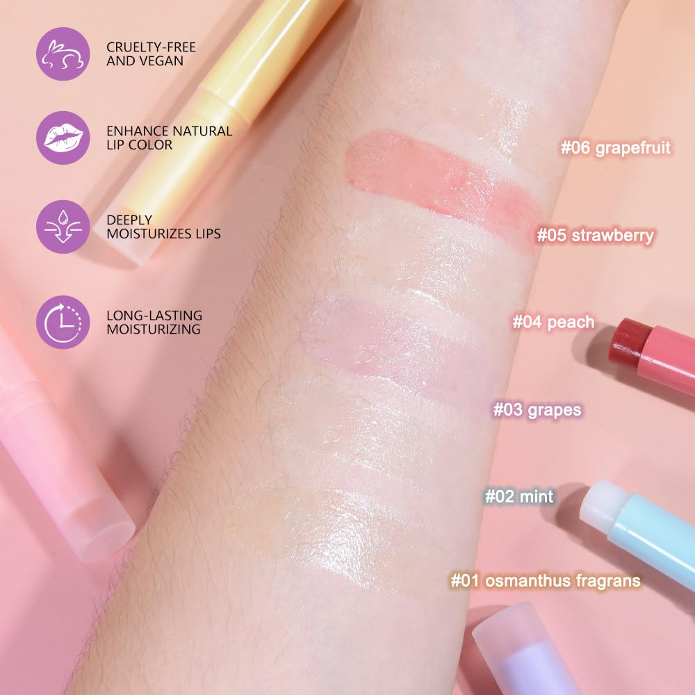 BINGBRUSH 6 piezas de lápiz labial que cambia de color con sabor a fruta, la reina, PH Mood, labios de larga duración, brillo labial, bálsamo labial, tinte mágico, maquillaje para mujer | Long-Lasting Comfort ,Personalized Shade,Deep Hydration,Fresh Looks