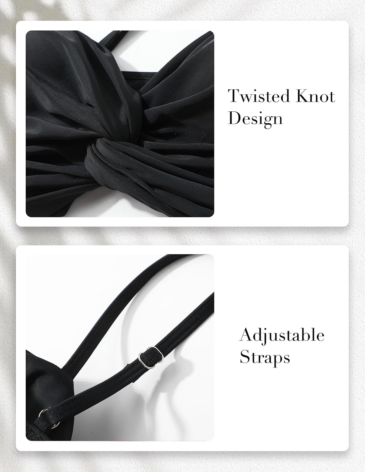 Conjunto de bikini de dos piezas para mujer, traje de baño con control de abdomen, cintura alta, cuello en V, ropa de playa, correas frontales torcidas