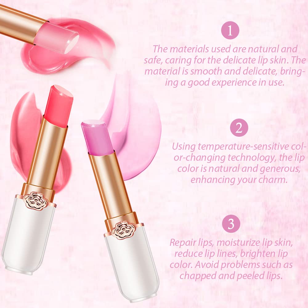 BINGBRUSH 6 piezas de lápiz labial que cambia de color con sabor a fruta, la reina, PH Mood, labios de larga duración, brillo labial, bálsamo labial, tinte mágico, maquillaje para mujer | Long-Lasting Comfort ,Personalized Shade,Deep Hydration,Fresh Looks