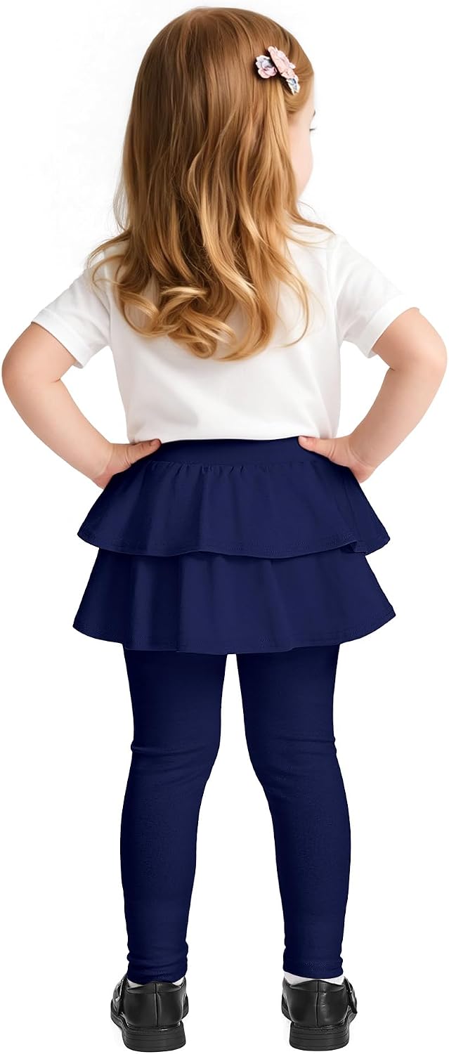 Witwot Paquete de 2 leggings tutú para niña, pantalones de algodón con falda con volantes, talla 18M-5T | Size 18M-5T Baby Girls Clothes