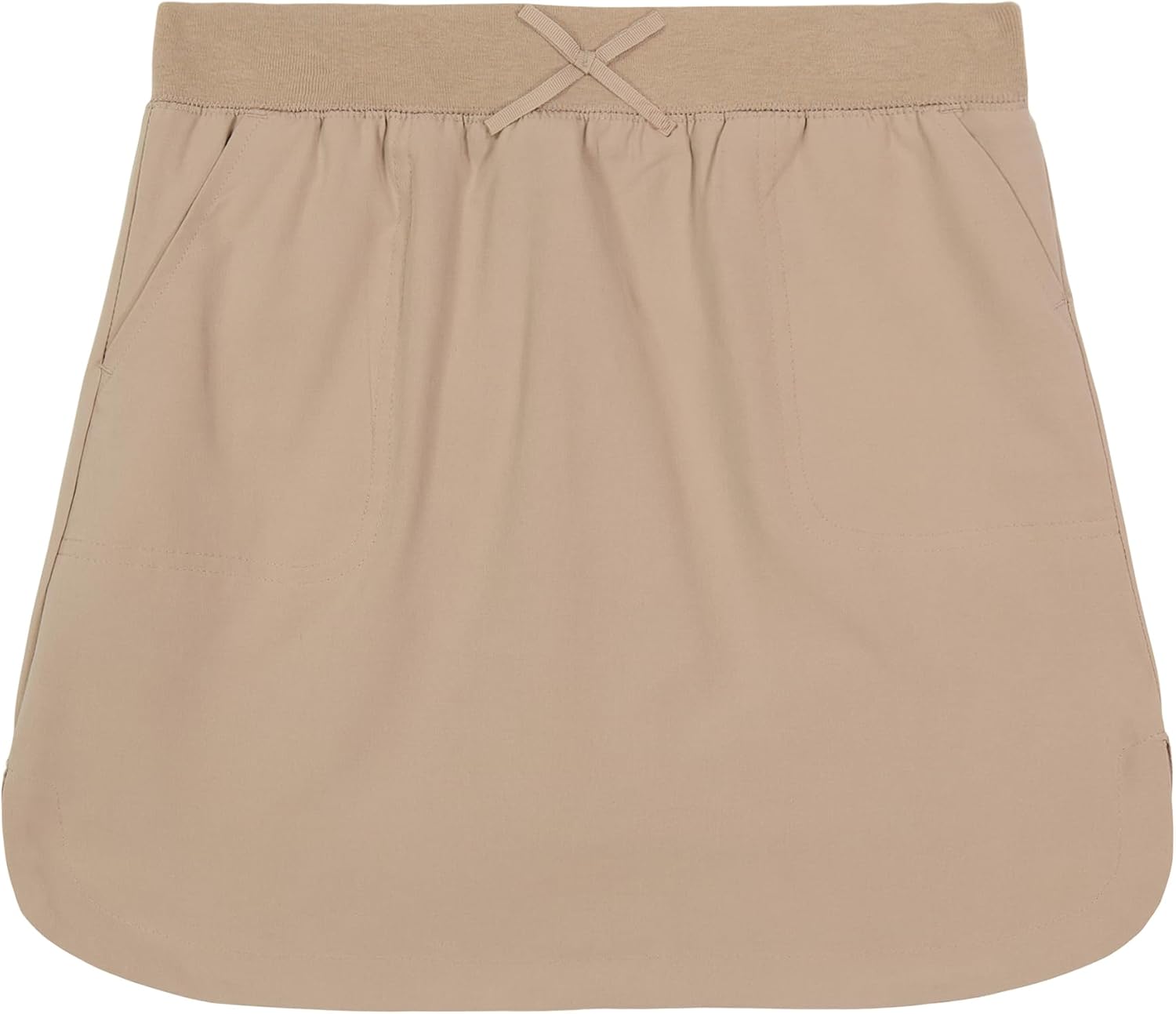 IZOD - Falda de patinete escolar para niñas con pantalones cortos, cintura de punto y bolsillos funcionales, resistente a arrugas