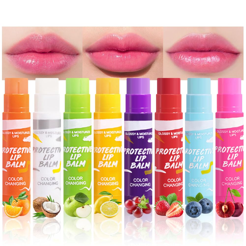 BINGBRUSH 6 piezas de lápiz labial que cambia de color con sabor a fruta, la reina, PH Mood, labios de larga duración, brillo labial, bálsamo labial, tinte mágico, maquillaje para mujer | Long-Lasting Comfort ,Personalized Shade,Deep Hydration,Fresh Looks