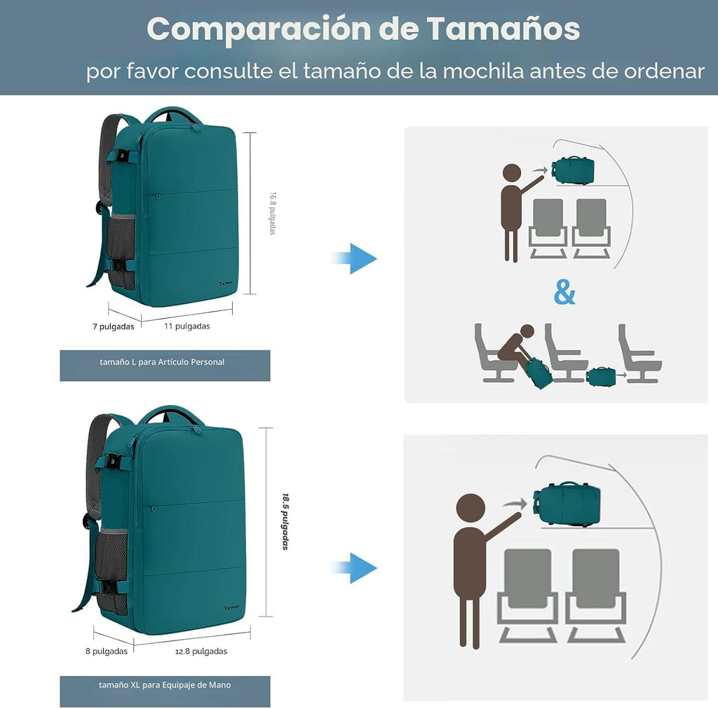 Taygeer - Mochila de viaje para mujeres, mochila de cabina con puerto de carga USB y bolsa para zapatos, mochila TSA para laptop de 15.6 pulgadas aprobada para vuelos, bolsa de enfermera, mochila | 15.6inch Laptop Mochila with Water Bottle Pocket & Shoe P