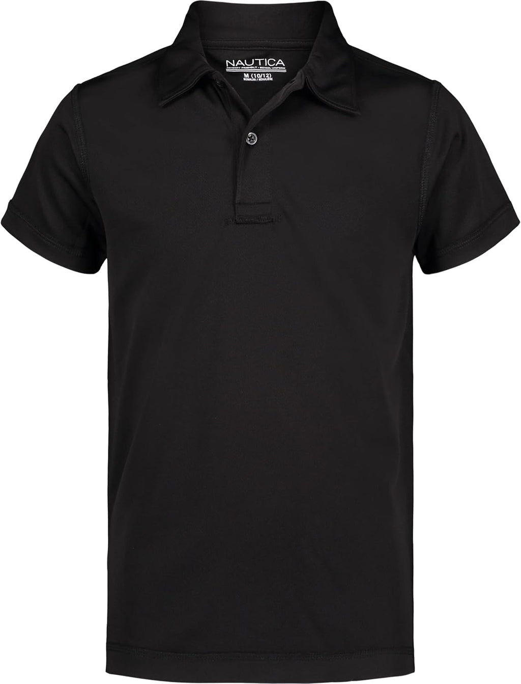 Nautica - Polo de uniforme escolar para niños, de manga corta, sensorial, cierre de botones, material de alto rendimiento que absorbe la humedad